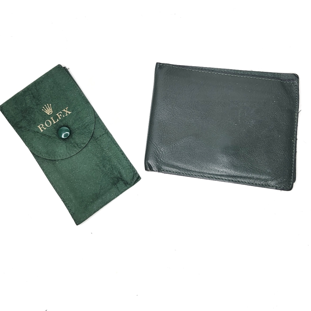 Vintage Rolex travel pouch and wallet dark green